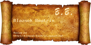Blazsek Beatrix névjegykártya