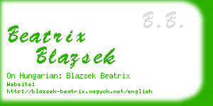 beatrix blazsek business card